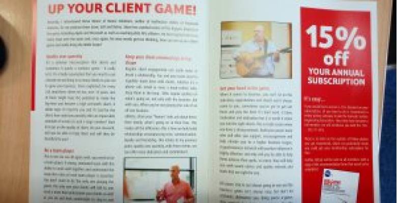 Magazine headed Up Your Client Game